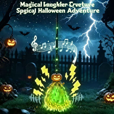 🧹 Halloween Glowing Bouncing Magic Broom! 90cm Witch Broom with Sound Effects, Haunted House Escape Room Party Indoor Decoration Must-Have, Day & Night Dual Effect Maxes Out the Vibes, Start a Magical Adventure! 🎃