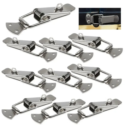 304 Stainless Steel Thickened Locking Hasps 10-Pack, Rust-Proof Durable Precise Size, Top Choice for Vintage Box & Cabinet Locking!