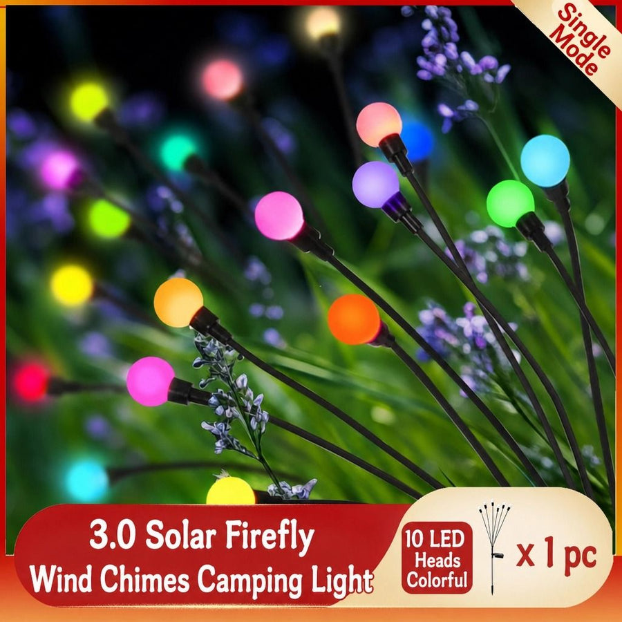 Seven Branch Solar Lily Light: Charges during the day, glows at night. Seven lilies bloom together, soft light flows like water through your garden./10 lamp holder [color] is always on