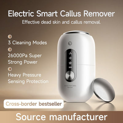 Smart Electric Foot File, 26000Pa Suction, Smooth in 3 Seconds, IPX6 Waterproof, Portable Foot Care/white
