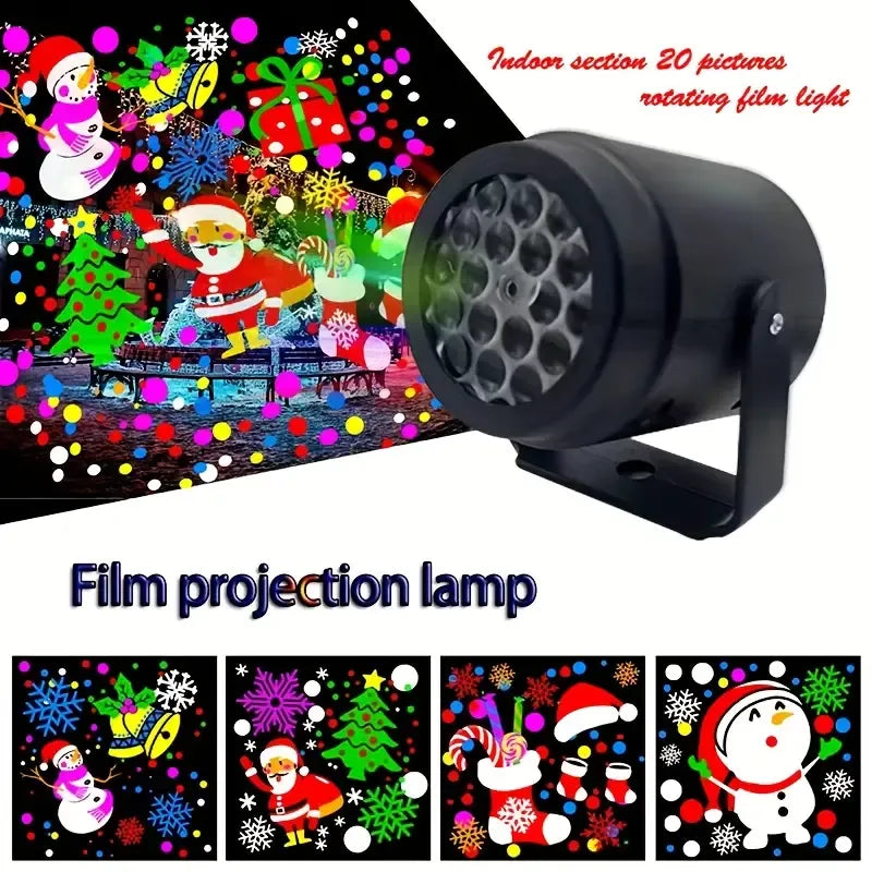 20-Pattern Christmas Projection Lamp, Plug-and-Play USB Lights Up a Fairy-Tale Christmas Night