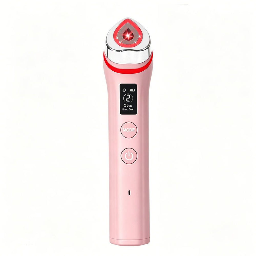 Beauty Device: Red and Blue Light, Home Use, Portable, Vibrating, Multi-Functional, with Voice Guidance, 5-Color Light Therapy, Eye Massage, Eye Care Device/"Upgrade" pink beauty introducer