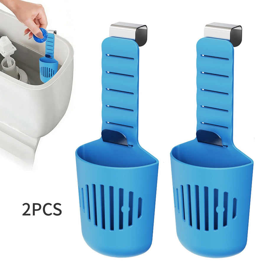 2PCS Hanging Toilet Cleaning Basket: No Drilling Required, Easy Installation, Automatic Cleaning with Every Flush, Long-Lasting Stain Removal, Deodorizing, and Fresh Fragrance/blue