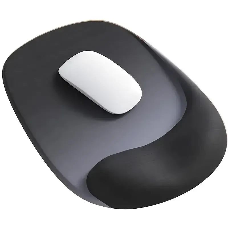 Ergonomic Gel Mouse Pad, 4-Layer Anti-Slip Breathable Support, Conforms to Wrist Prevents Strain, Pain-Free During Long Office Hours./black