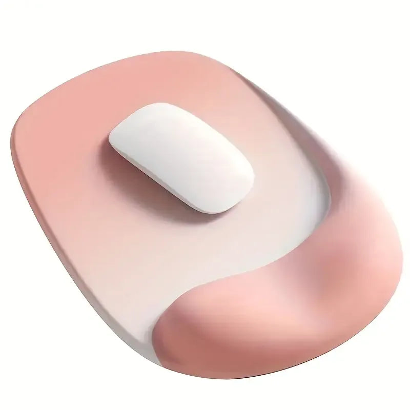 Ergonomic Gel Mouse Pad, 4-Layer Anti-Slip Breathable Support, Conforms to Wrist Prevents Strain, Pain-Free During Long Office Hours.PINK