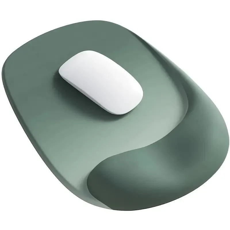 Ergonomic Gel Mouse Pad, 4-Layer Anti-Slip Breathable Support, Conforms to Wrist Prevents Strain, Pain-Free During Long Office Hours.GREEN