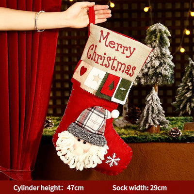 Fluffy plush fabric, 3D appliqués, full of festive charm. Height 45-47cm, holds candies and gifts, decorates Christmas trees and fireplaces, filling the room with Christmas magic./*Snow Santa Claus