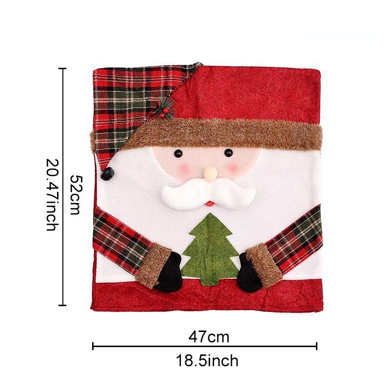 Christmas Handmade Fabric Chair Cover, Cute Santa Claus Design, Brightens Up the Warm Holiday Atmosphere