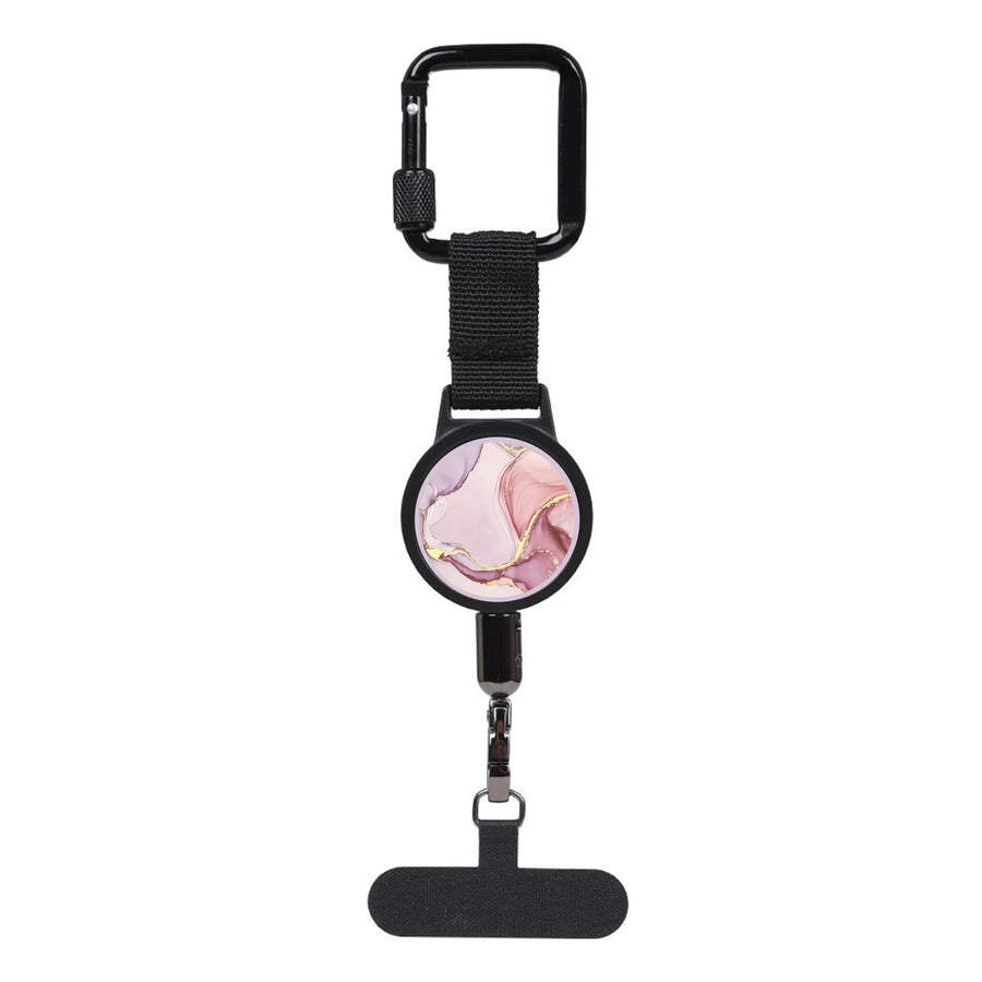 ABS alloy retractable anti-theft tether, 60-70cm steel cable, hang phone & keys, must-have anti-loss gear!/PINK