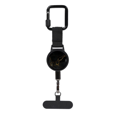 ABS alloy retractable anti-theft tether, 60-70cm steel cable, hang phone & keys, must-have anti-loss gear!/black gold