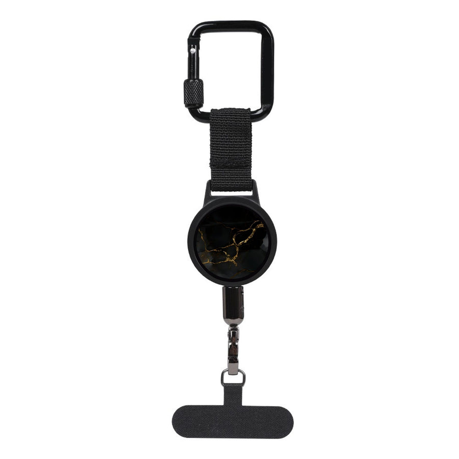 ABS alloy retractable anti-theft tether, 60-70cm steel cable, hang phone & keys, must-have anti-loss gear!/black gold