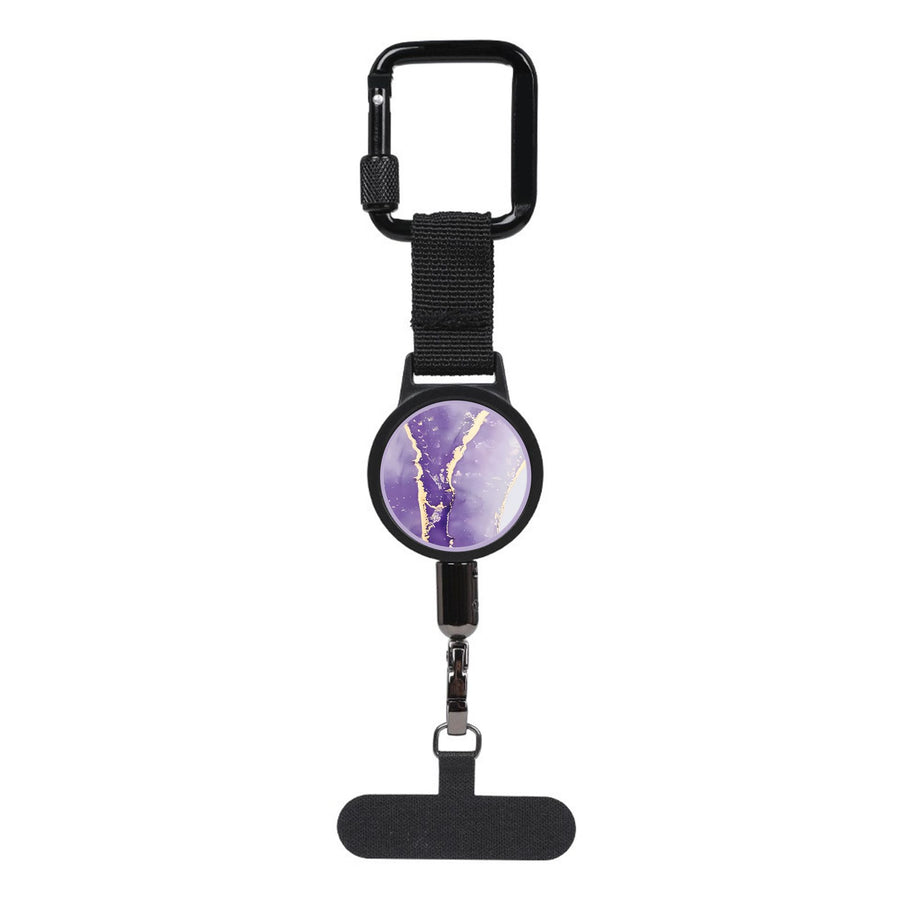 ABS alloy retractable anti-theft tether, 60-70cm steel cable, hang phone & keys, must-have anti-loss gear!/purple