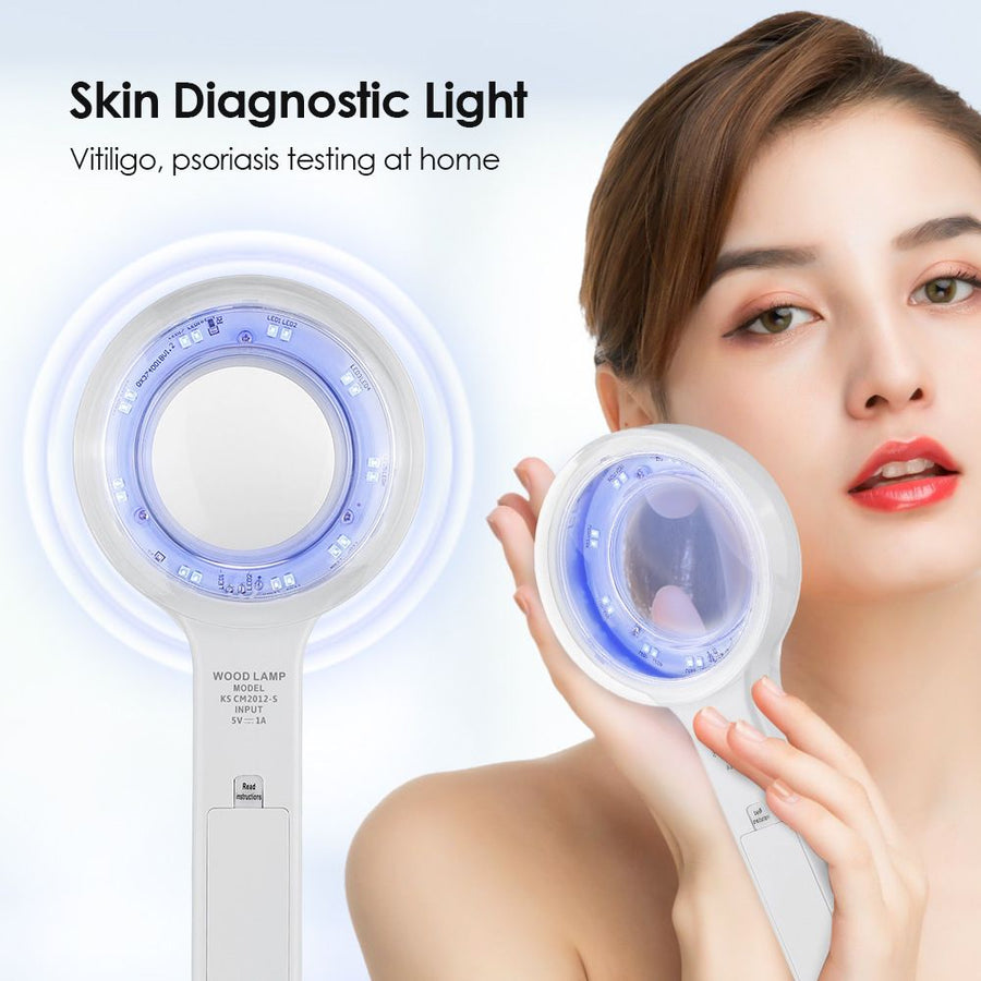Wood's Lamp Skin Detector, One-Button Start with No Warm-Up, Clear Observation at 10cm Distance, LED Energy-Saving with USB Charging – A Great Helper for Home Skin Self-Check.