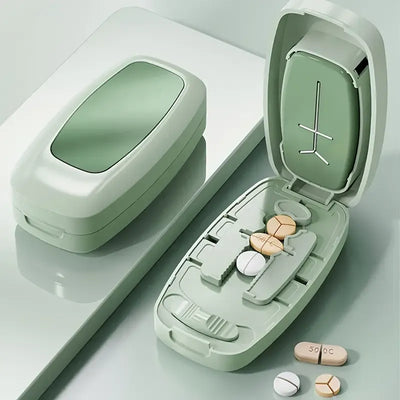 Rectangular Pill Cutter | Three Colors Available, Multi-Size Cutting, Travel-Friendly First Choice./Matcha green