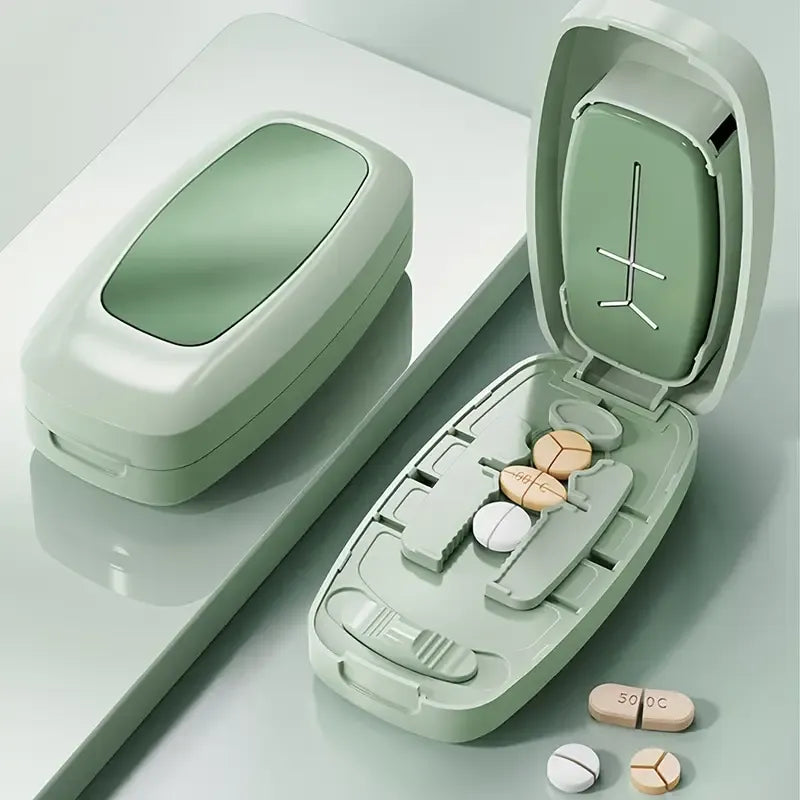 Rectangular Pill Cutter | Three Colors Available, Multi-Size Cutting, Travel-Friendly First Choice./Matcha green
