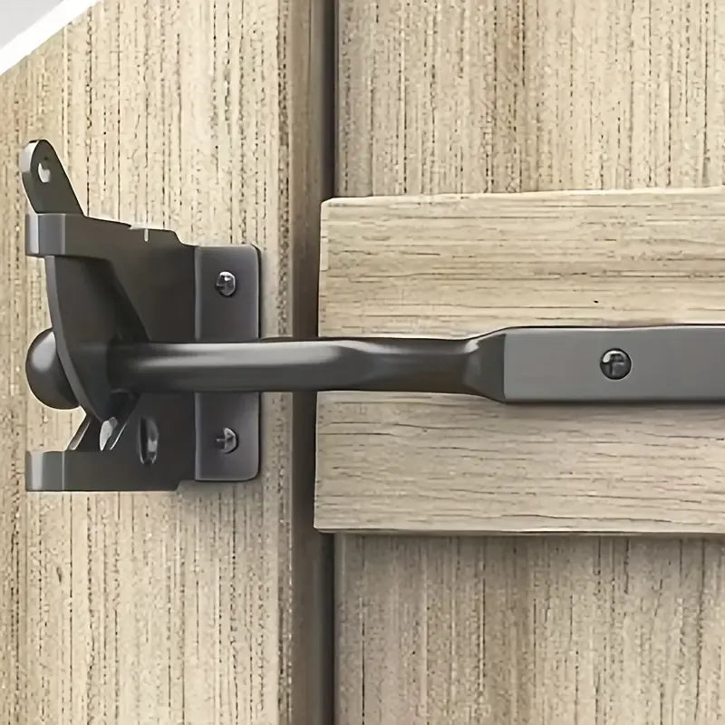 Black self-locking gravity lever gate latch, auto-locking sturdy durable, designed for wooden fences shed doors barn doors!
