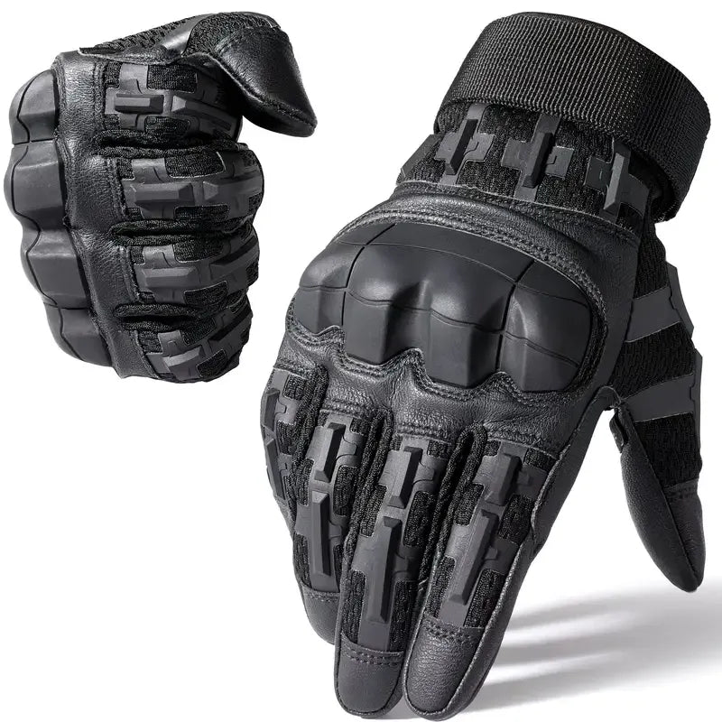 Full-Finger Multi-Functional Tactical Gloves, TPU Exoskeleton Impact Protection, Five-Finger Touchscreen Precision Control, Anti-Slip Wear-Resistant Palm, Essential for Outdoor Riding and Tactical Training./BLACK .L code