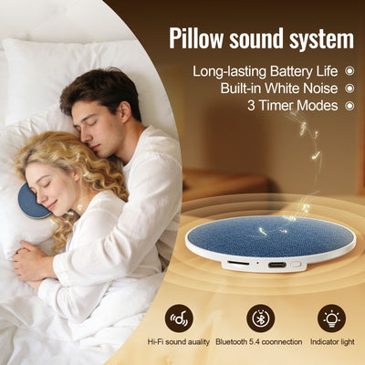2026 New Pillow Sleep Speaker: Under-Pillow Audio, Listen to Music and Audiobooks for Stress Relief, White Noise for Better Sleep, Essential for Travel and Home/Hemp cloth