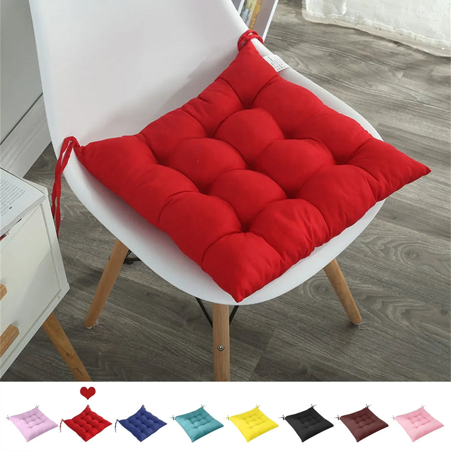 Red Chair Seat Cushion With Ties for Indoor Outdoor Patio Furniture Garden Home Office