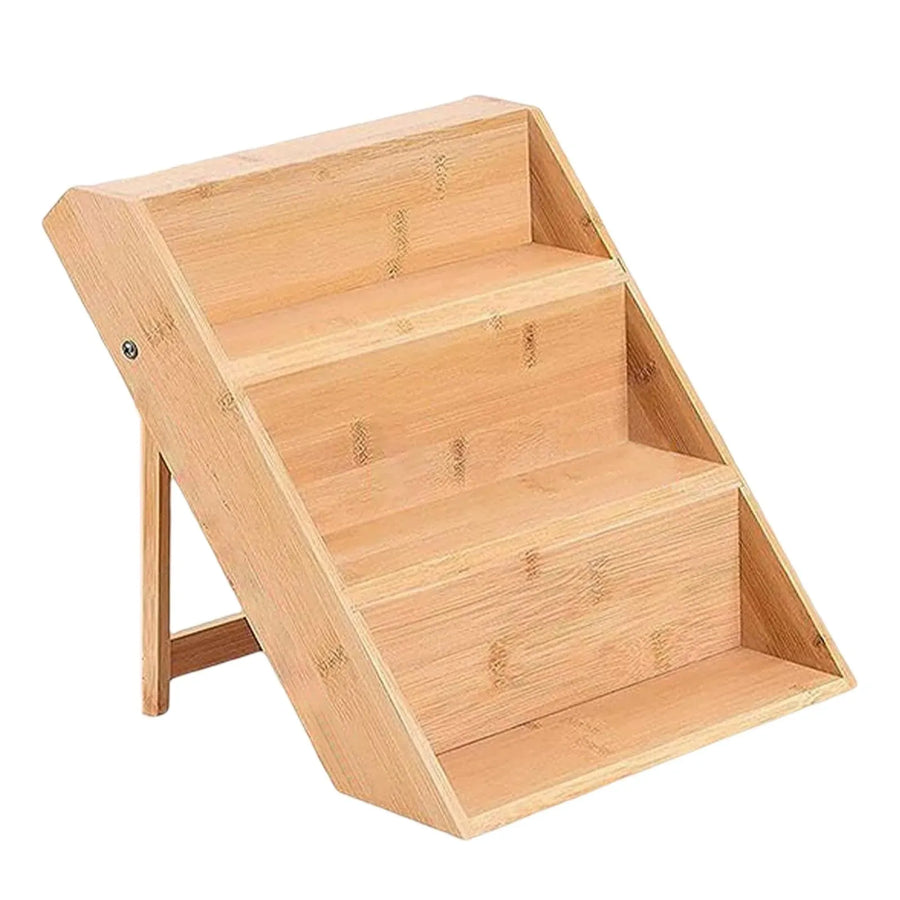 Bamboo Spice Rack Organizer, Space Saving Seasoning Cabinet Shelf for Kitchen Makeup and Spice Storage