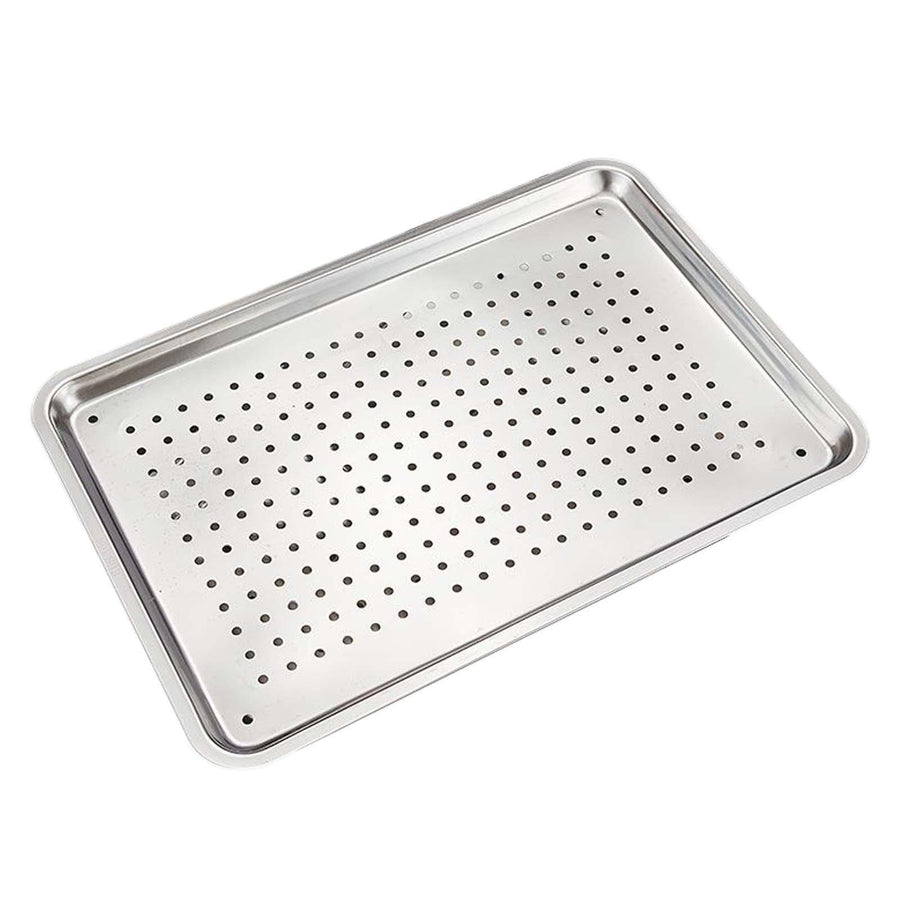 Stainless Steel Baking Sheet Tray, Perforated Cookie Pan and Food Serving Tray for Baking, 27 x 20 x 2.5 cm