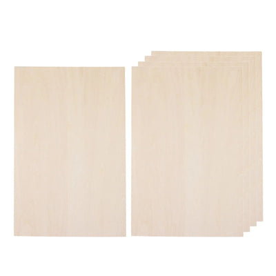 5 Pcs Balsa Wood Panels, Unfinished Basswood Sheets for DIY Crafts and Miniature Models, 300 x 200 x 2 mm