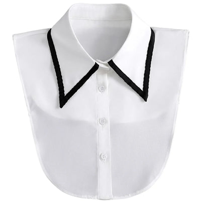 White Detachable Collar for Women, False Dickey Half Top Layering Accessory for Sweaters Shirts and Blouses, One Size