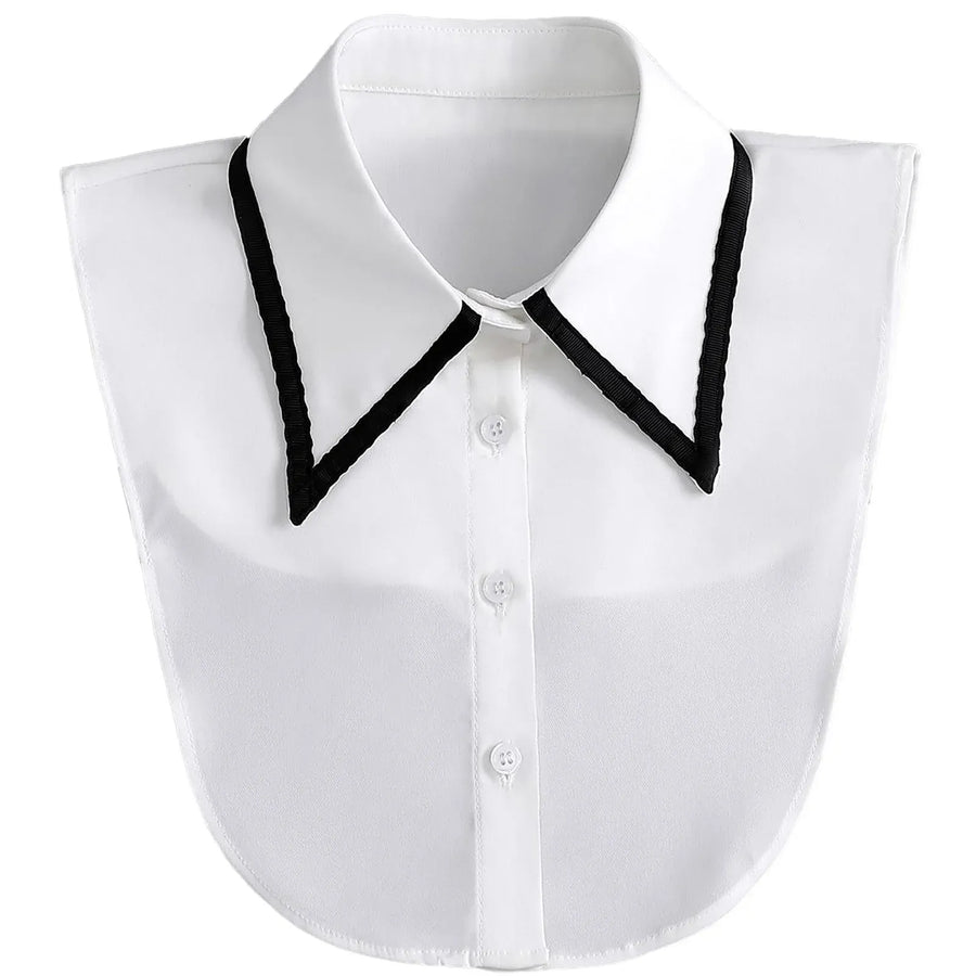 White Detachable Collar for Women, False Dickey Half Top Layering Accessory for Sweaters Shirts and Blouses, One Size