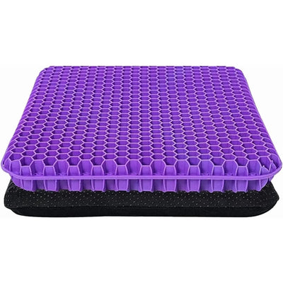 Gel Seat Cushion for Long Sitting, Double Thick Cooling Office Chair Car Wheelchair Pad for Back Hip Sciatica and Tailbone Relief