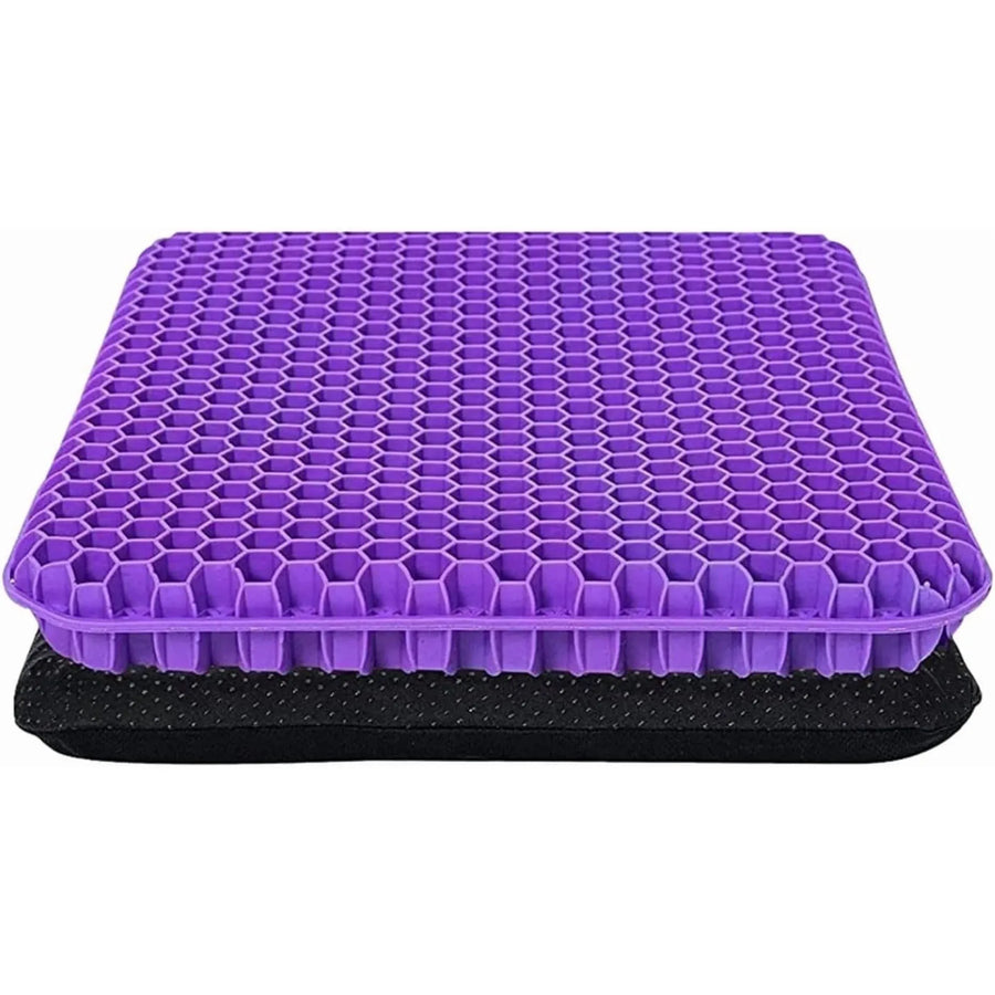 Gel Seat Cushion for Long Sitting, Double Thick Cooling Office Chair Car Wheelchair Pad for Back Hip Sciatica and Tailbone Relief
