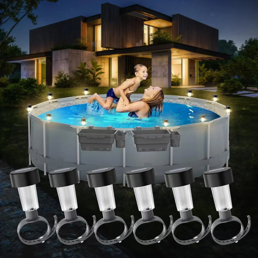 Waterproof Solar LED Pool Light, Night Light for Ground Pool Fence Decoration and Pool Accessories