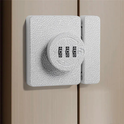 1 Pack White Closet Door Lock, 3 Digit Keyless Bifold Cabinet Lock for Swinging Sliding Cupboard Pantry Barn Shed Drawer