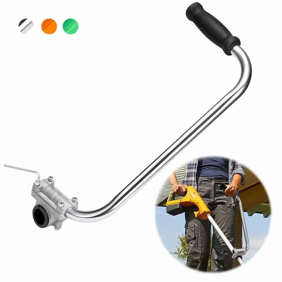 1 Pack Silver Ergonomic Trimmer Handle, Aluminum Weed Eater Auxiliary Grip for Lawn Care Comfort, 37 x 16 cm