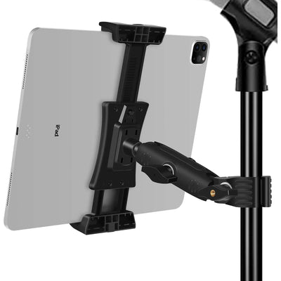 Tablet Phone Holder for Mic Stand Compatible With iPad Pro 12.9, iPad Air, iPad Mini, Android, iPhone and Tablets, 4 to 13.5 in