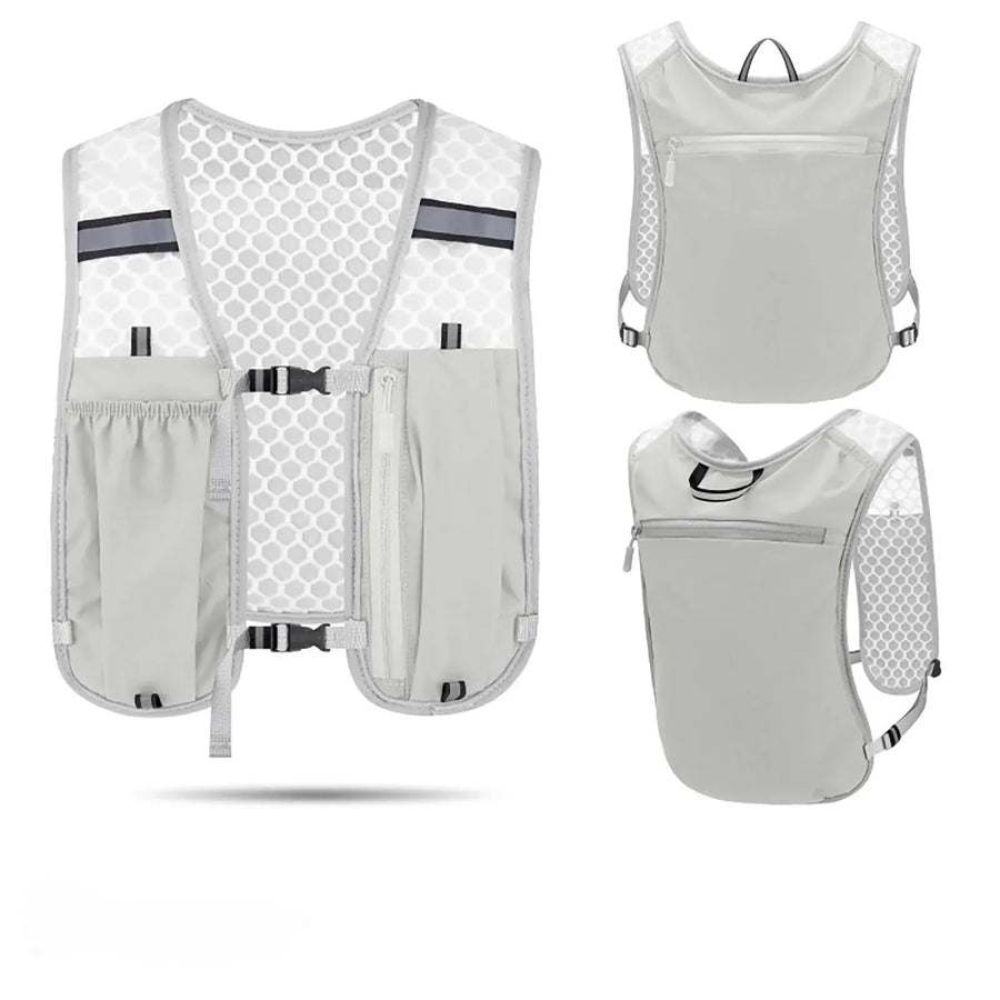Grey Lightweight Running Vest for Women, Breathable Hydration Backpack for Hiking Running and Biking