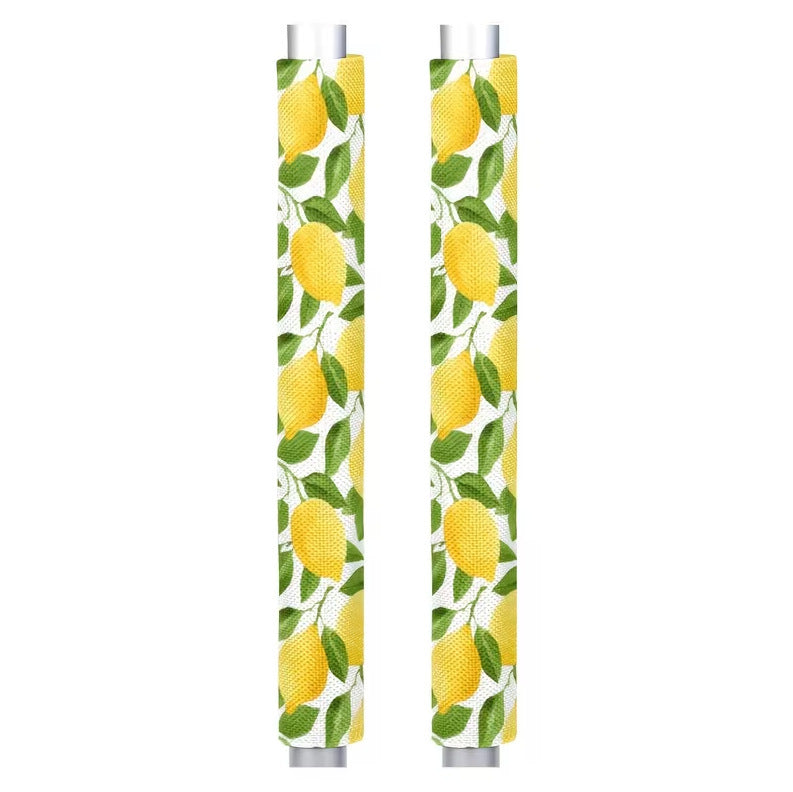 2 Pcs Lemon Leaf Refrigerator Door Handle Covers, Adjustable Non Slip Appliance Handle Protectors for Fridge Oven Stove Dishwasher