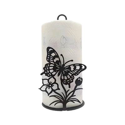 1 Pc Countertop Paper Towel Holder, Black Rustic Farmhouse Standing Kitchen Paper Towel Organizer