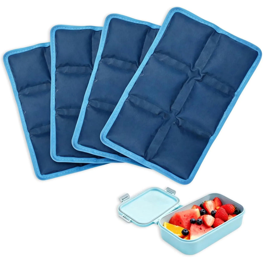4 Pack Reusable Lunch Box Ice Packs, Thin Soft Gel Leak Proof Food Grade Freezer Packs for Lunch Bags