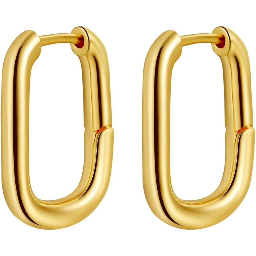 Chunky Stud Earrings for Women, 14K Gold Plated Hypoallergenic Statement Fashion Jewelry