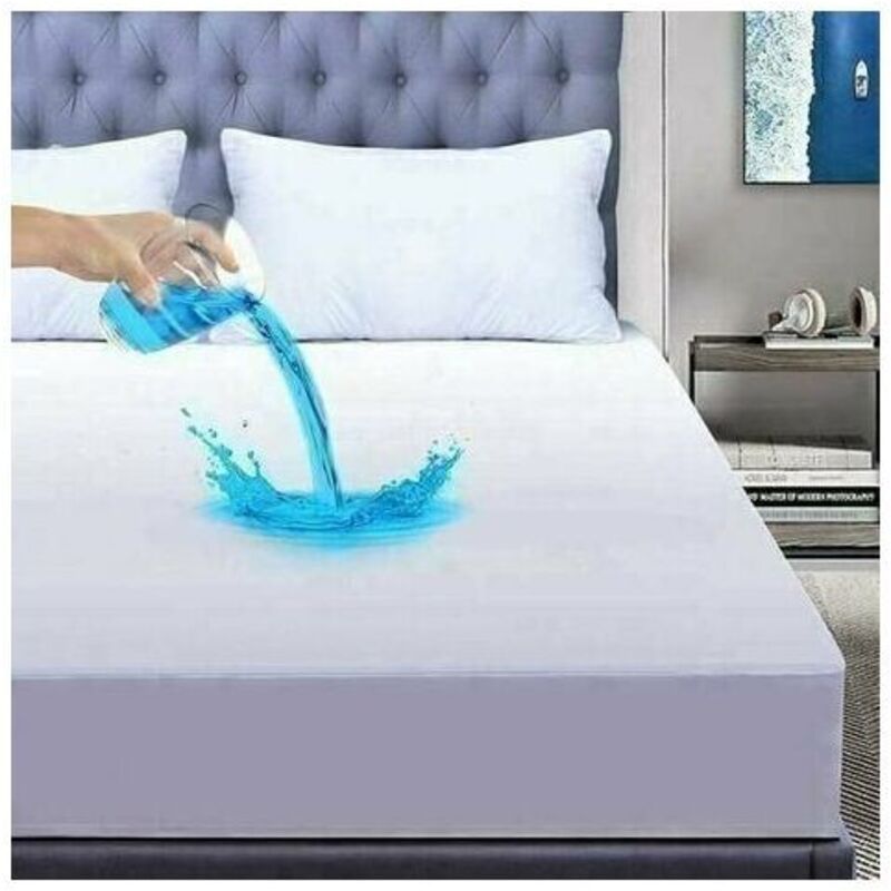 Waterproof Bamboo Mattress Protector, Soft and Hypoallergenic, Anti-Dust Mite and Bacteria, Breathable, 200 x 200 cm, 30 cm