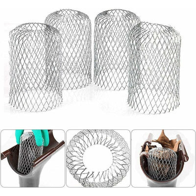 4 Flexible Aluminum Gutter Filters, Mesh Leaf Stop, Gutter Strainer, Leaf Guard, Gutter Cover to Protect Gutters from Leaves, 8 cm Diameter