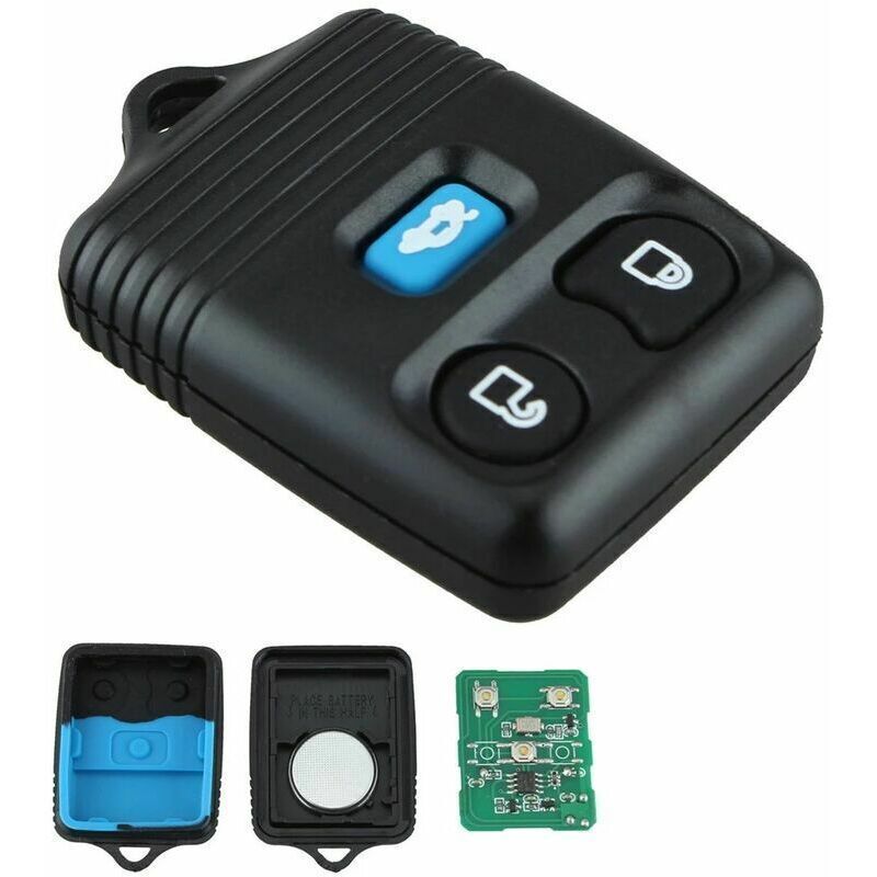 2 Pcs Black 3-Button Replacement Remote Key 433 MHz Compatible with Ford Transit Mk6 2000-2006 Connect 2000-2007
