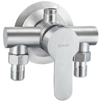 304 Stainless Steel Exposed Hot and Cold Shower Faucet Switch Water Heater Bathroom Faucet, Exposed Stainless Steel Triangle Shower Faucet