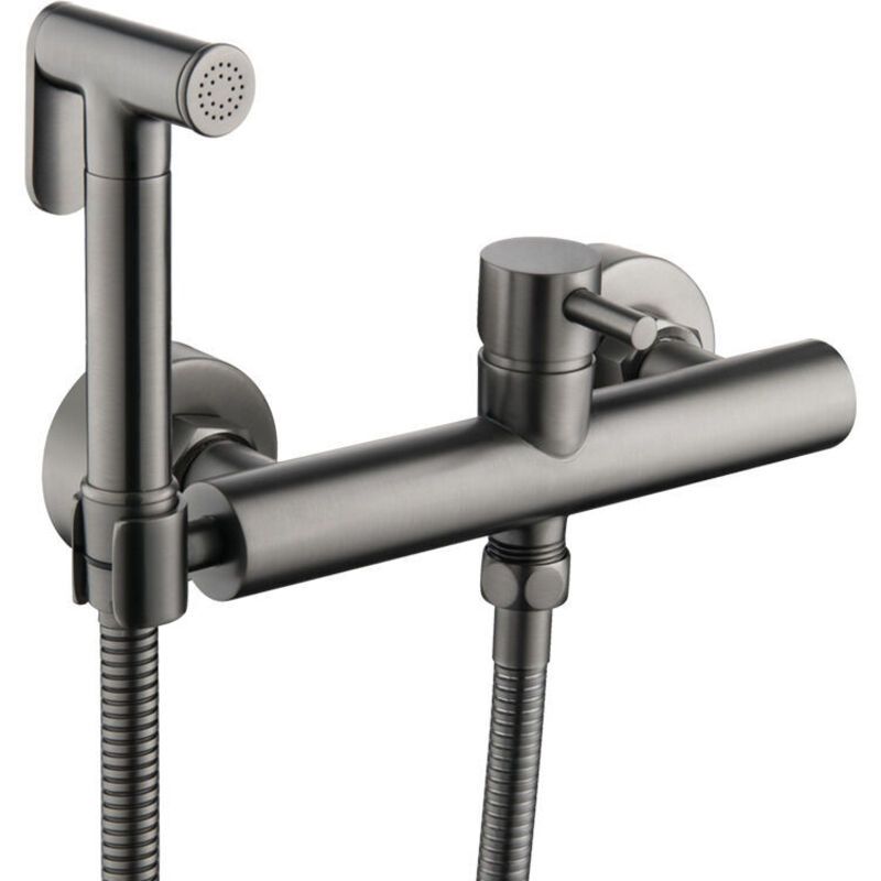Bathroom Concealed Bidet Shower Set, Hot and Cold Hand Spray, Hot Water Toilet, Black-0