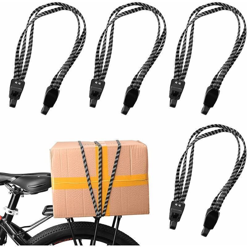4 Pcs Elastic Bungee Cords with Hooks, Sl Gt, 3 in 1 Luggage Straps, Bicycle Bungee Cord, Bike Luggage Strap