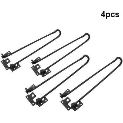 Folding Hairpin Table Legs, Heavy Duty Black Metal Two Rod Support Legs DIY Furniture Accessories Bench Computer Table Legs 51 cm-0