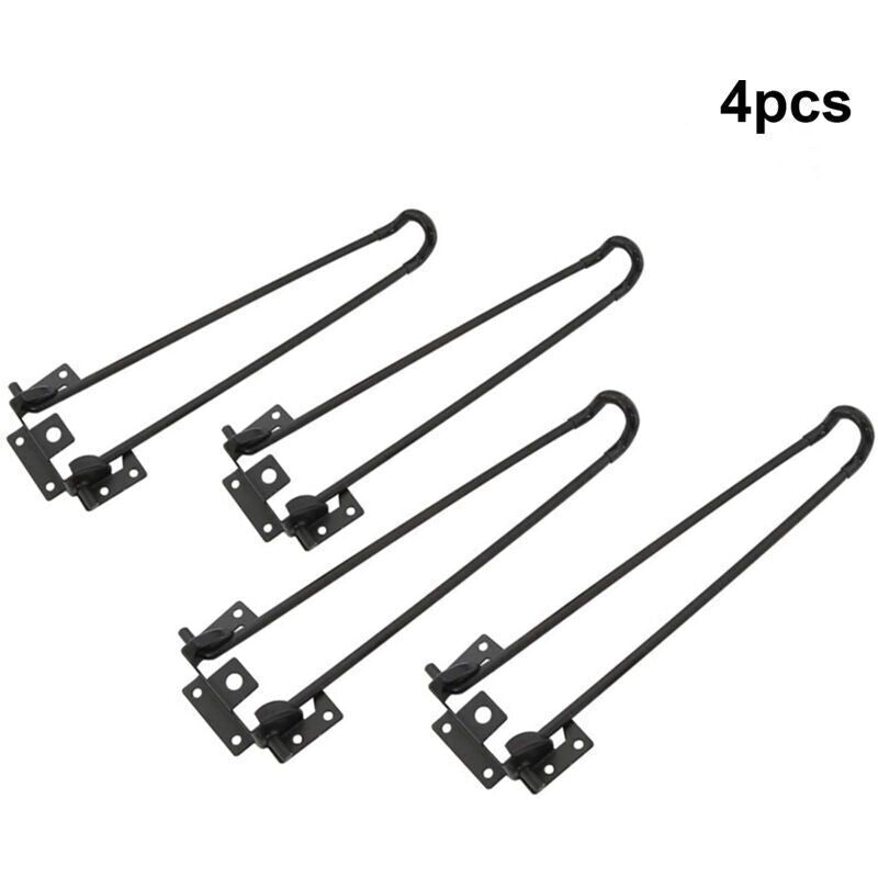 Folding Hairpin Table Legs, Heavy Duty Black Metal Two Rod Support Legs DIY Furniture Accessories Bench Computer Table Legs 51 cm-0