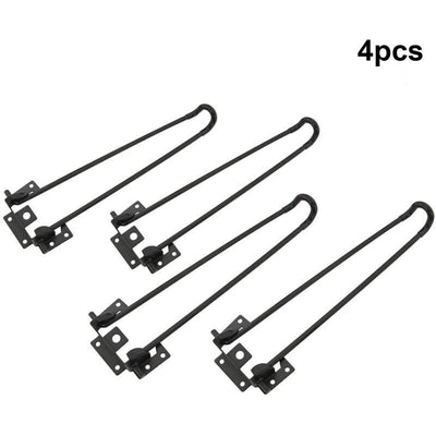Folding Hairpin Table Legs, Heavy Duty Black Metal Two Rod Support Legs DIY Furniture Accessories Bench Computer Table Legs 51 cm