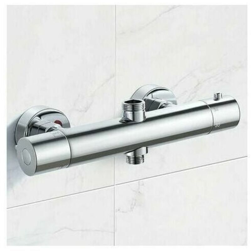 Thermostatic Column, Brass Shower Faucet High G3 4, Low G1 2, 26.4 mm, 21 mm, 150 mm