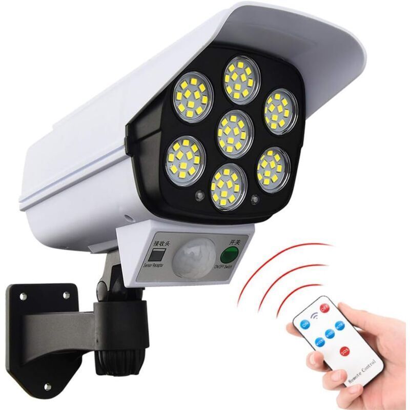 77 LED Solar Light Outdoor Simulation Surveillance Security Lighting with Motion Sensor Solar Wall Lamp Fake Surveillance Cameras
